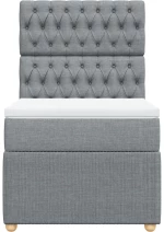 vidaXL Κρεβάτι Boxspring με Στρώμα Ανοιχτό Γκρι 90x200 εκ. Υφασμάτινο