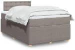 vidaXL Κρεβάτι Boxspring με Στρώμα Taupe 120x200 εκ. Υφασμάτινο
