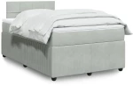vidaXL Κρεβάτι Boxspring με Στρώμα Ανοιχτό Γκρι 120x200 εκ. Βελούδινο