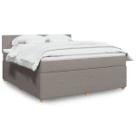 vidaXL Κρεβάτι Boxspring με Στρώμα Taupe 180x200 εκ. Υφασμάτινο