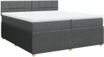 vidaXL Κρεβάτι Boxspring με Στρώμα Σκούρο Γκρι 200x200 εκ. Υφασμάτινο