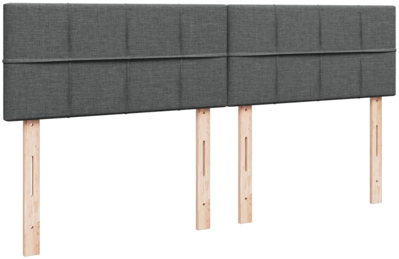 vidaXL Κρεβάτι Boxspring με Στρώμα Σκούρο Γκρι 200x200 εκ. Υφασμάτινο