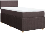 vidaXL Κρεβάτι Boxspring με Στρώμα Σκούρο Καφέ 100x200 εκ. Υφασμάτινο