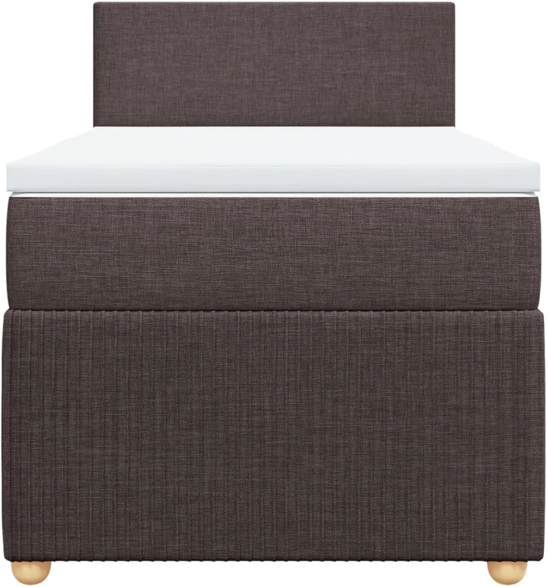 vidaXL Κρεβάτι Boxspring με Στρώμα Σκούρο Καφέ 100x200 εκ. Υφασμάτινο