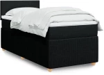 vidaXL Κρεβάτι Boxspring με Στρώμα Μαύρο 80 x 200 εκ. Υφασμάτινο