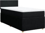 vidaXL Κρεβάτι Boxspring με Στρώμα Μαύρο 80 x 200 εκ. Υφασμάτινο