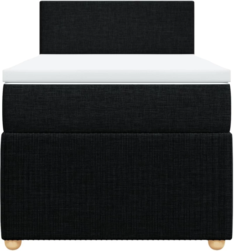 vidaXL Κρεβάτι Boxspring με Στρώμα Μαύρο 80 x 200 εκ. Υφασμάτινο