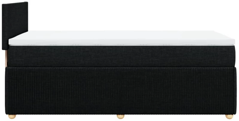 vidaXL Κρεβάτι Boxspring με Στρώμα Μαύρο 80 x 200 εκ. Υφασμάτινο