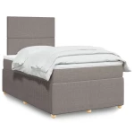 vidaXL Κρεβάτι Boxspring με Στρώμα Taupe 120x200 εκ. Υφασμάτινο