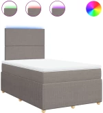 vidaXL Κρεβάτι Boxspring με Στρώμα Taupe 120x200 εκ. Υφασμάτινο
