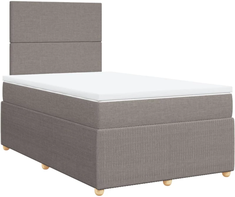 vidaXL Κρεβάτι Boxspring με Στρώμα Taupe 120x200 εκ. Υφασμάτινο
