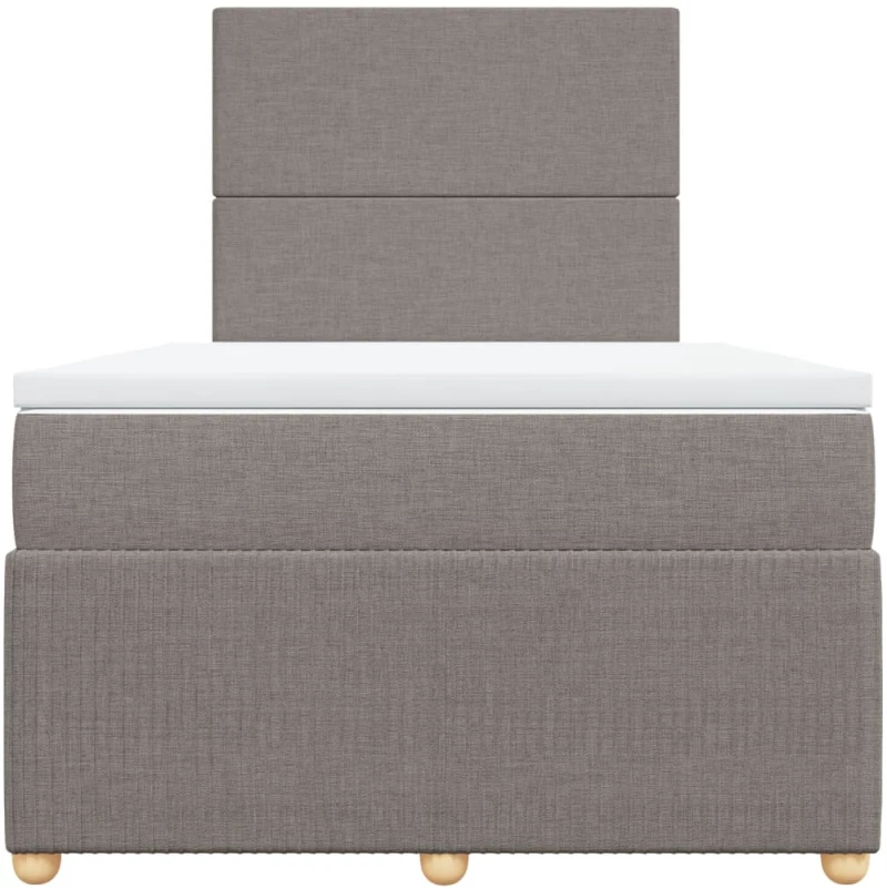vidaXL Κρεβάτι Boxspring με Στρώμα Taupe 120x200 εκ. Υφασμάτινο