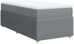 vidaXL Κρεβάτι Boxspring με Στρώμα Ανοιχτό Γκρι 80x200 εκ. Υφασμάτινο