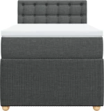 vidaXL Κρεβάτι Boxspring με Στρώμα Σκούρο Γκρι 90x200 εκ. Υφασμάτινο
