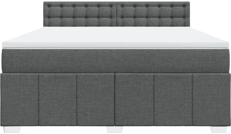 vidaXL Κρεβάτι Boxspring με Στρώμα Σκούρο Γκρι 180x200 εκ Υφασμάτιν