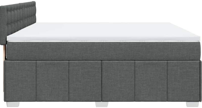 vidaXL Κρεβάτι Boxspring με Στρώμα Σκούρο Γκρι 180x200 εκ Υφασμάτιν