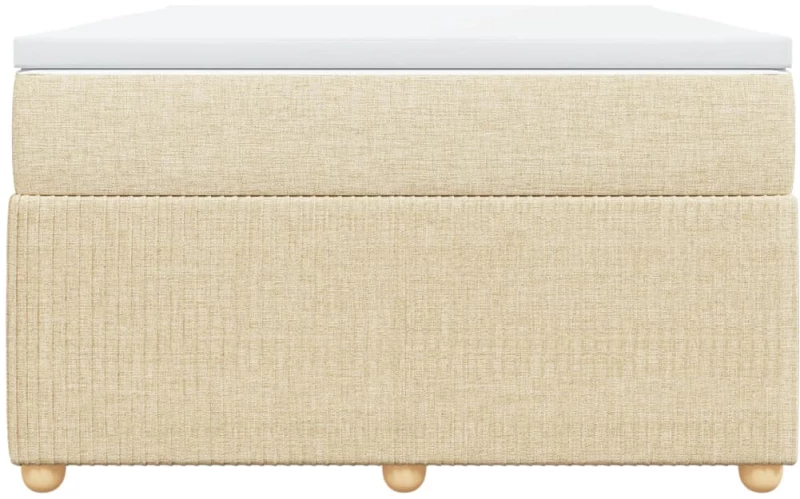vidaXL Κρεβάτι Boxspring με Στρώμα Κρεμ 120x200 εκ. Υφασμάτινο
