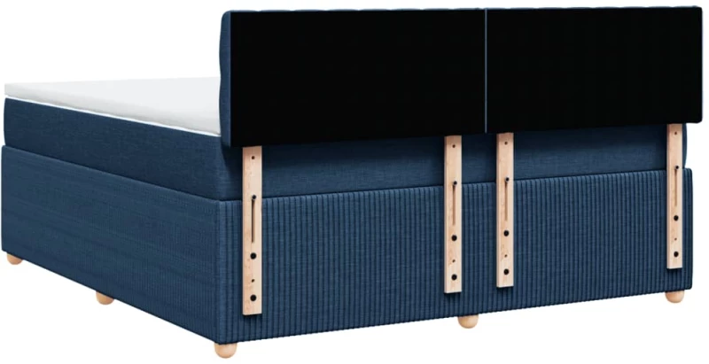 vidaXL Κρεβάτι Boxspring με Στρώμα Μπλε 180x200 εκ. Υφασμάτινο