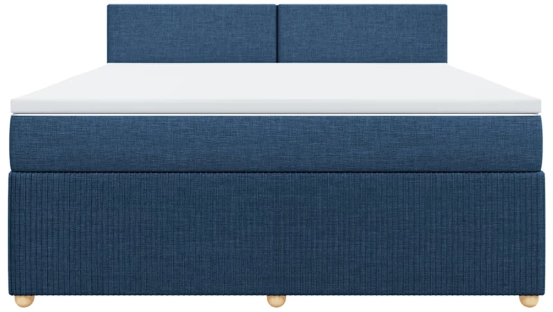 vidaXL Κρεβάτι Boxspring με Στρώμα Μπλε 180x200 εκ. Υφασμάτινο