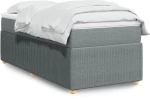 vidaXL Κρεβάτι Boxspring με Στρώμα Ανοιχτό Γκρι 90x200 εκ. Υφασμάτινο