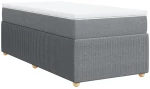 vidaXL Κρεβάτι Boxspring με Στρώμα Ανοιχτό Γκρι 90x200 εκ. Υφασμάτινο
