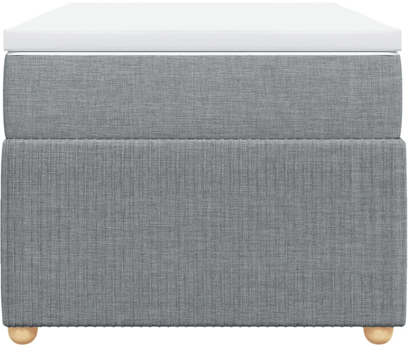 vidaXL Κρεβάτι Boxspring με Στρώμα Ανοιχτό Γκρι 90x200 εκ. Υφασμάτινο