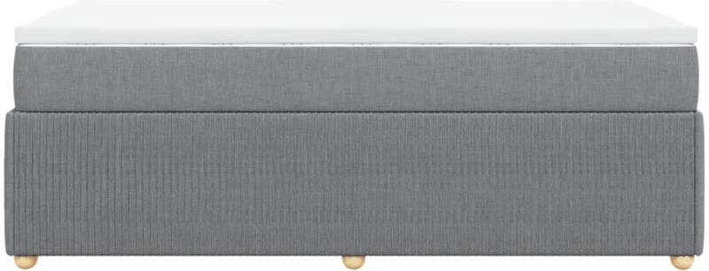 vidaXL Κρεβάτι Boxspring με Στρώμα Ανοιχτό Γκρι 90x200 εκ. Υφασμάτινο