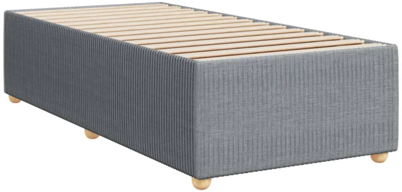 vidaXL Κρεβάτι Boxspring με Στρώμα Ανοιχτό Γκρι 90x200 εκ. Υφασμάτινο