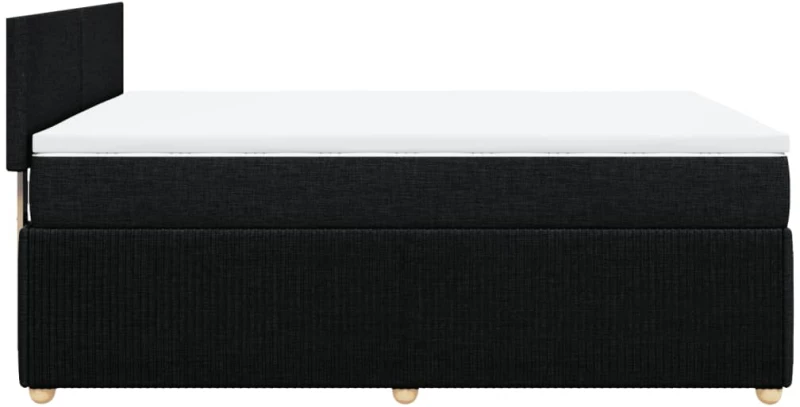 vidaXL Κρεβάτι Boxspring με Στρώμα Μαύρο 140x190 εκ. Υφασμάτινο