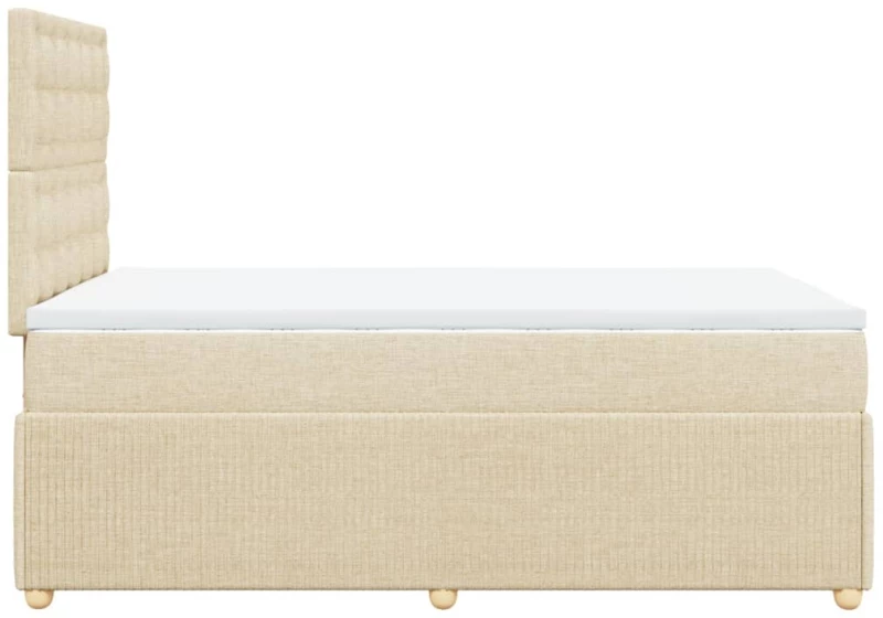 vidaXL Κρεβάτι Boxspring με Στρώμα Κρεμ 120x200 εκ. Υφασμάτινο