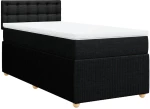 vidaXL Κρεβάτι Boxspring με Στρώμα Μαύρο 90x200 εκ. Υφασμάτινο