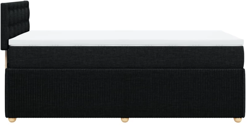vidaXL Κρεβάτι Boxspring με Στρώμα Μαύρο 90x200 εκ. Υφασμάτινο