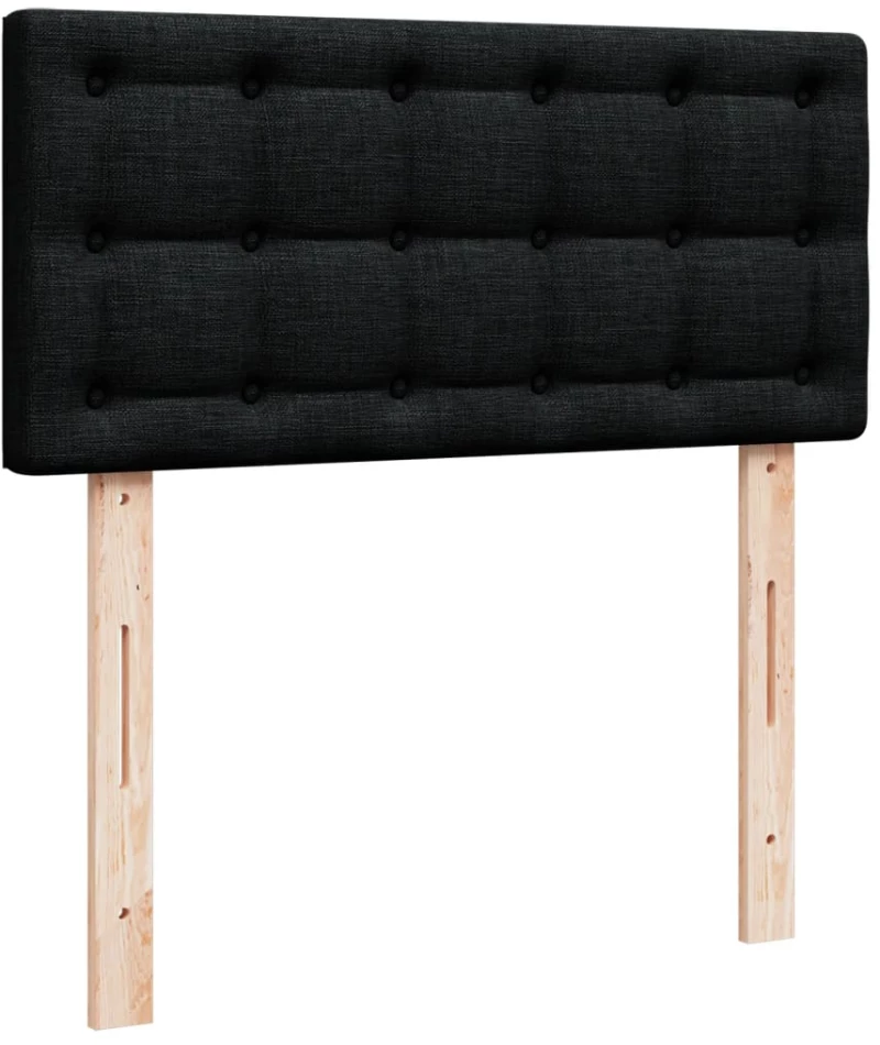 vidaXL Κρεβάτι Boxspring με Στρώμα Μαύρο 90x200 εκ. Υφασμάτινο