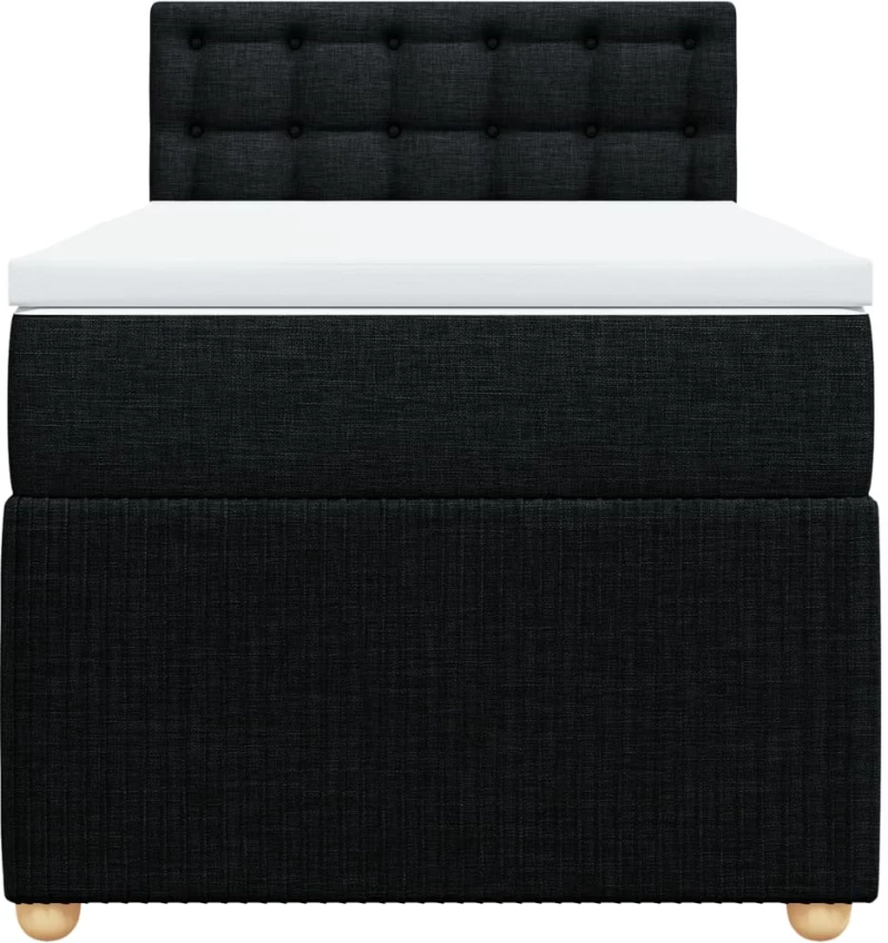 vidaXL Κρεβάτι Boxspring με Στρώμα Μαύρο 100 x 200 εκ. Υφασμάτινο
