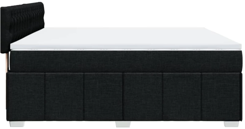 vidaXL Κρεβάτι Boxspring με Στρώμα Μαύρο 180x200 εκ. Υφασμάτινο