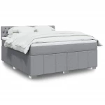vidaXL Κρεβάτι Boxspring με Στρώμα Ανοιχτό Γκρι 180x200 εκ. Υφασμάτινο