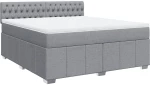vidaXL Κρεβάτι Boxspring με Στρώμα Ανοιχτό Γκρι 180x200 εκ. Υφασμάτινο