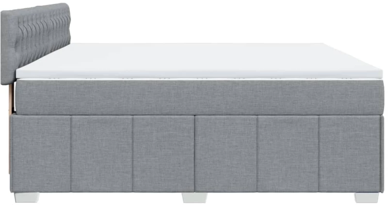 vidaXL Κρεβάτι Boxspring με Στρώμα Ανοιχτό Γκρι 180x200 εκ. Υφασμάτινο