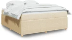 vidaXL Κρεβάτι Boxspring με Στρώμα Κρεμ 180x200 εκ. Υφασμάτινο