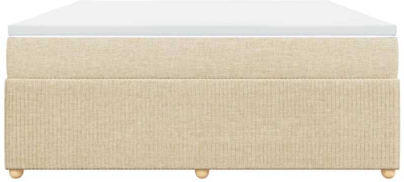 vidaXL Κρεβάτι Boxspring με Στρώμα Κρεμ 180x200 εκ. Υφασμάτινο