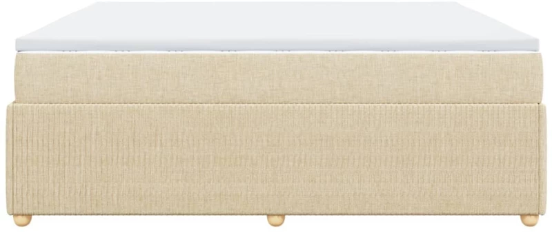 vidaXL Κρεβάτι Boxspring με Στρώμα Κρεμ 180x200 εκ. Υφασμάτινο