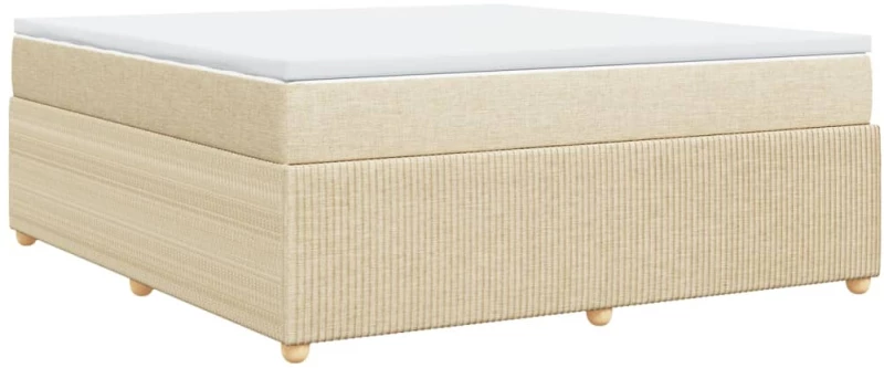 vidaXL Κρεβάτι Boxspring με Στρώμα Κρεμ 180x200 εκ. Υφασμάτινο