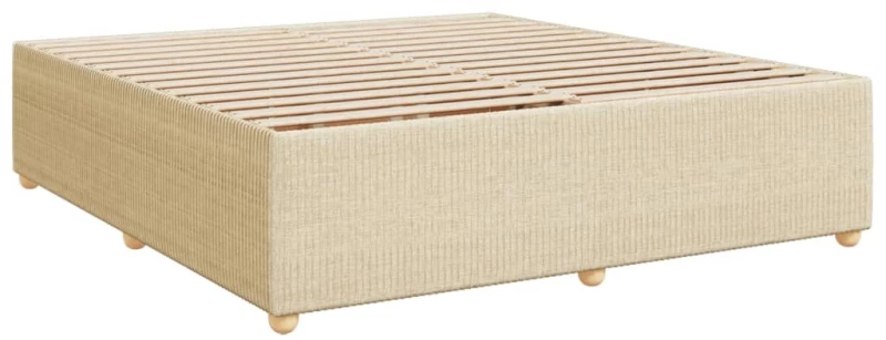 vidaXL Κρεβάτι Boxspring με Στρώμα Κρεμ 180x200 εκ. Υφασμάτινο