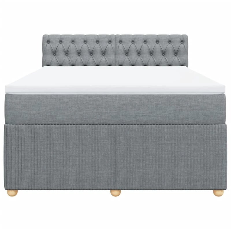 vidaXL Κρεβάτι Boxspring με Στρώμα Αν. Πράσινο 160x200εκ Υφασμάτινο