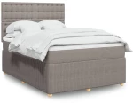 vidaXL Κρεβάτι Boxspring με Στρώμα Taupe 160x200 εκ. Υφασμάτινο