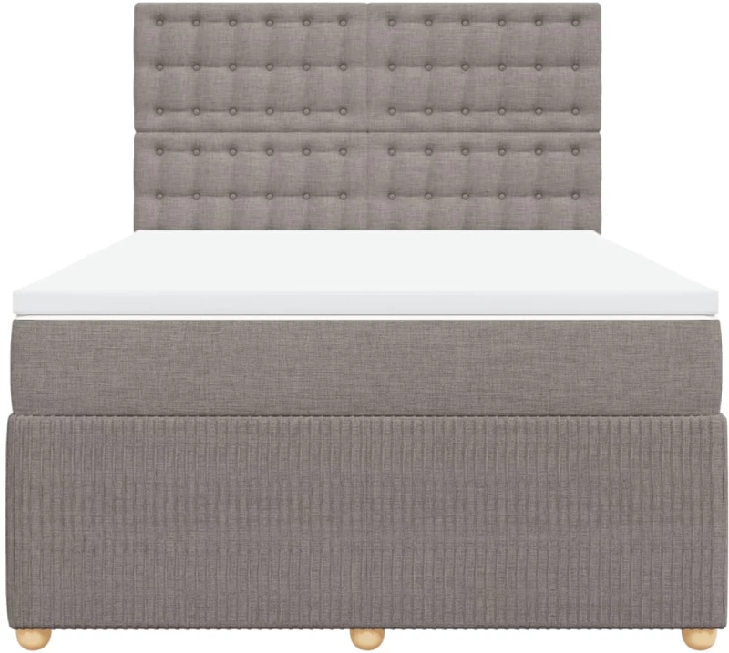 vidaXL Κρεβάτι Boxspring με Στρώμα Taupe 160x200 εκ. Υφασμάτινο