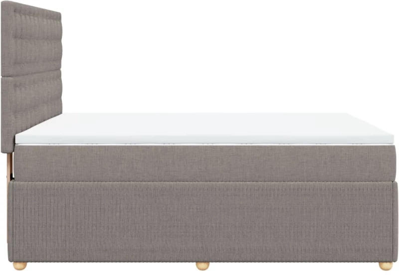 vidaXL Κρεβάτι Boxspring με Στρώμα Taupe 160x200 εκ. Υφασμάτινο
