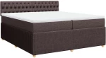 vidaXL Κρεβάτι Boxspring με Στρώμα Σκούρο Καφέ 200x200 εκ. Υφασμάτινο