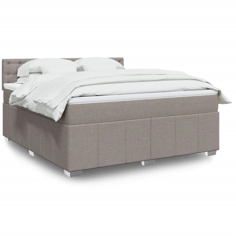 vidaXL Κρεβάτι Boxspring με Στρώμα Taupe 180x200 εκ. Υφασμάτινο