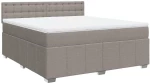 vidaXL Κρεβάτι Boxspring με Στρώμα Taupe 180x200 εκ. Υφασμάτινο